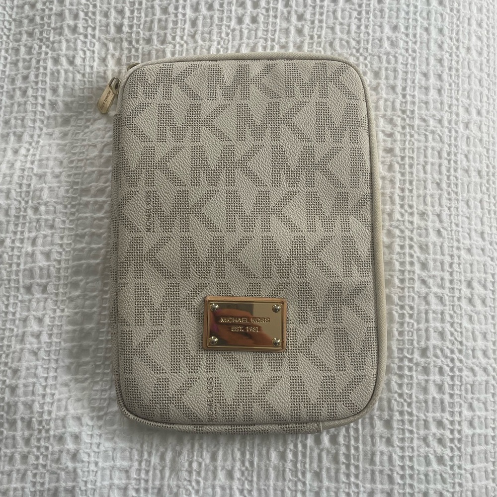 Michael Kors Cream Monogram Tablet Sleeve